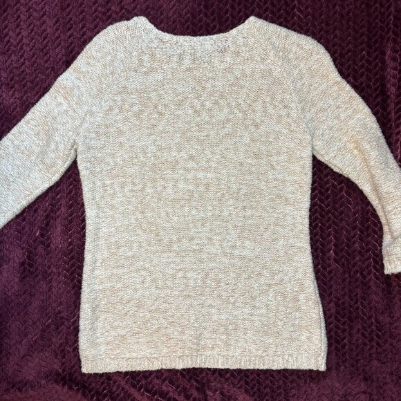 Lands End 100% Cotton Sweater 🐑 Size S, Oatmeal Heather - Picture 3 of 5